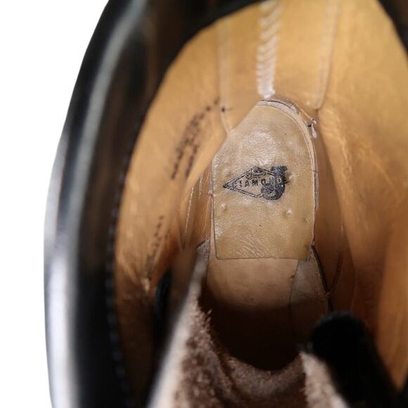 Justin Boots Women 6.5 Diamond J Lace Western Leather Black Classic Kiltie Retro - Picture 14 of 16